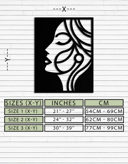 Load image into Gallery viewer, Female Silhouette Metal Wall Art – Elegant Abstract Woman Design for Modern Interiors- KAF393