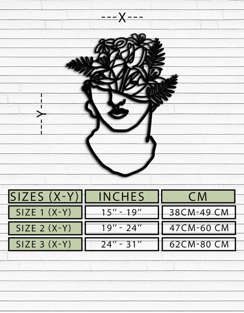 Load image into Gallery viewer, Floral Greek Statue Line Art – Modern Abstract Face Metal Wall Decor- KAF394