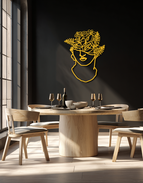 Load image into Gallery viewer, Floral Greek Statue Line Art – Modern Abstract Face Metal Wall Decor- KAF394