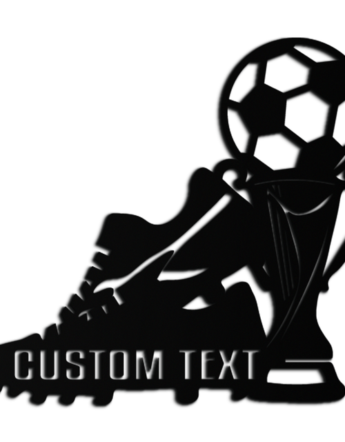 Load image into Gallery viewer, Custom Soccer Trophy and Cleat Metal Wall Art – Personalized Sports Decor for Athletes- KAF395
