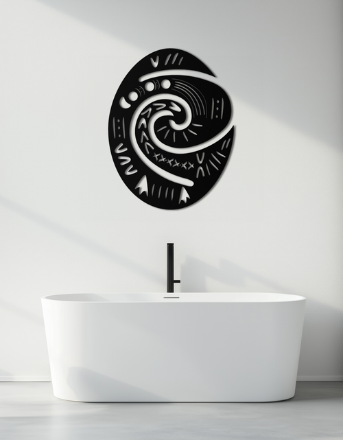 Load image into Gallery viewer, Te Fiti’s Heart  Metal Wall Art – Polynesian Spiral Symbol Decor for Home- KAF406