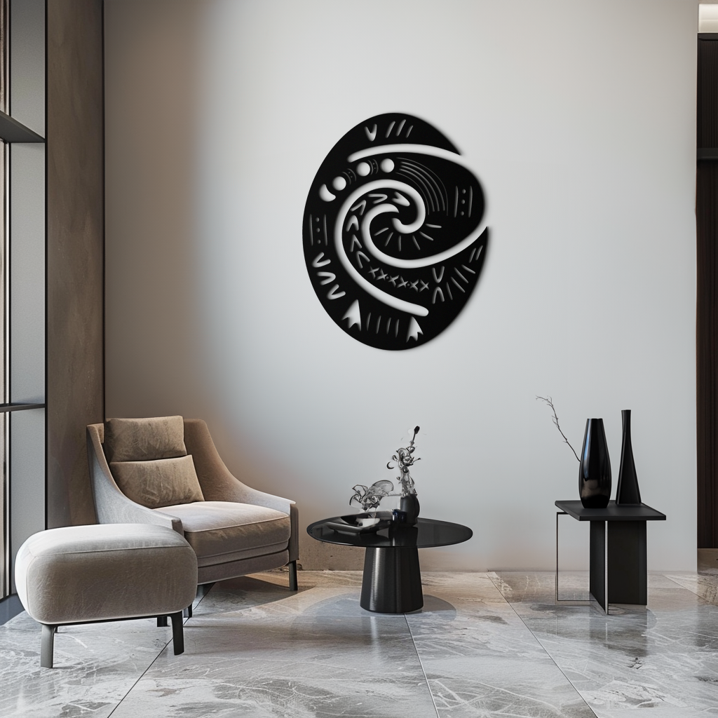 Te Fiti’s Heart  Metal Wall Art – Polynesian Spiral Symbol Decor for Home- KAF406