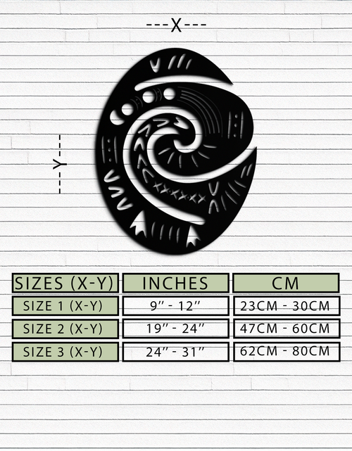 Load image into Gallery viewer, Te Fiti’s Heart  Metal Wall Art – Polynesian Spiral Symbol Decor for Home- KAF406