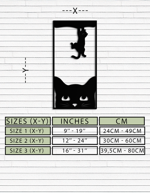 Load image into Gallery viewer, Cute Cat and Kitten Metal Wall Art – Playful Hanging Cat Silhouette Steel Decor for Pet Lovers and Home Interiors- KAF407