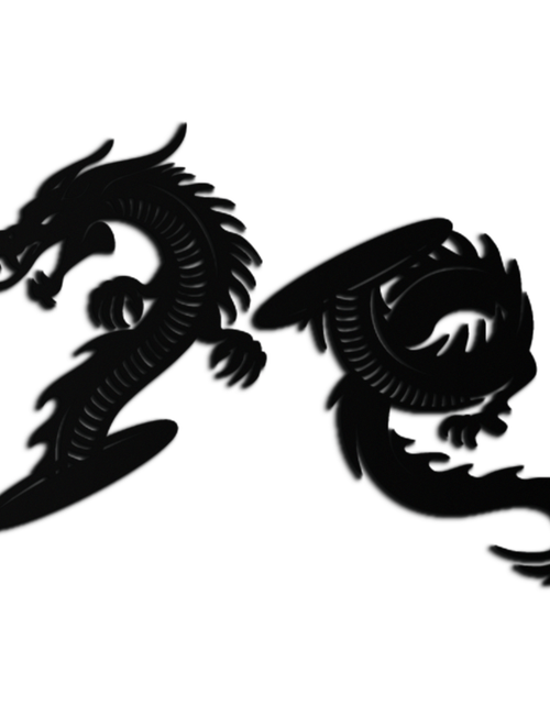 Load image into Gallery viewer, Yin Yang Dragon Duo Metal Wall Art – Eastern-Inspired Black Steel Decor for Modern, Zen and Asian-Themed Interiors- KAF464