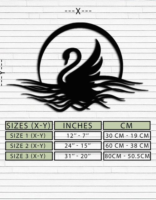 Load image into Gallery viewer, Elegant Swan on Lake Metal Wall Art – Serene Black Steel Decor for Modern, Nature-Inspired Home Interiors- KAF465