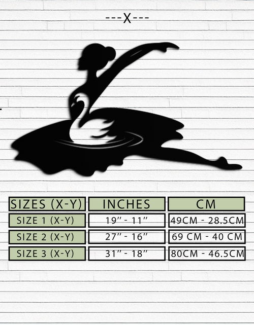 Load image into Gallery viewer, Ballet Dancer with Swan Silhouette Metal Wall Art – Elegant Black Steel Decor for Ballet Studios, Bedrooms, and Living Spaces- KAF466