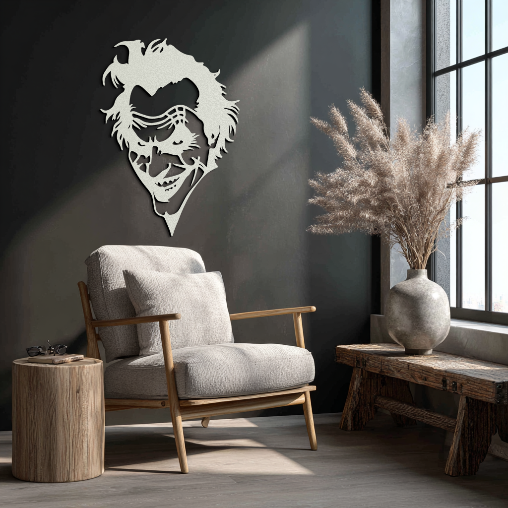 Joker Metal Wall Art - Iconic Villain Steel Silhouette for Bold Interiors - KAF469