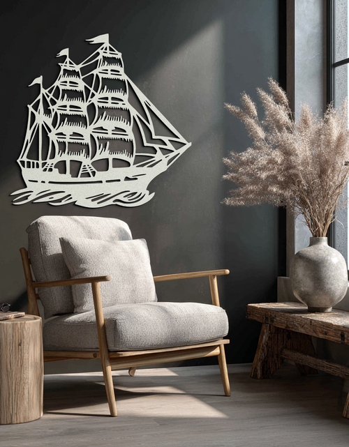 Load image into Gallery viewer, Nordic Viking Ship Metal Wall Art - Norse-Inspired Steel Decor- KAF470