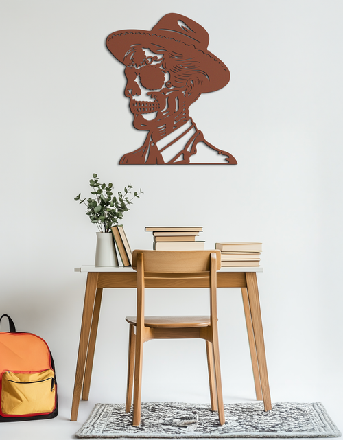 Load image into Gallery viewer, Sugar Head Makeup Man Metal Wall Art - Bold Steel Silhouette Decor- KAF471