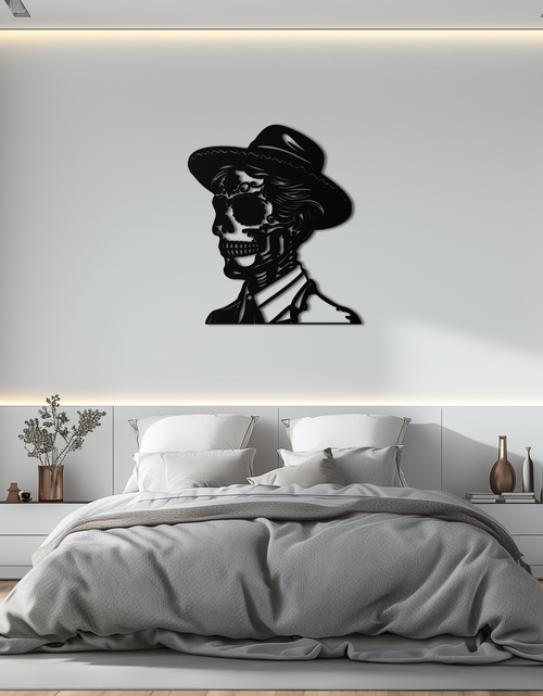 Load image into Gallery viewer, Sugar Head Makeup Man Metal Wall Art - Bold Steel Silhouette Decor- KAF471