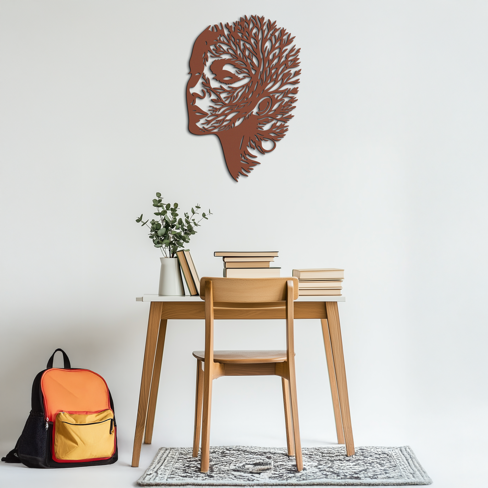 Tree Woman Metal Wall Art - Nature-Inspired Female Silhouette Decor- KAF472