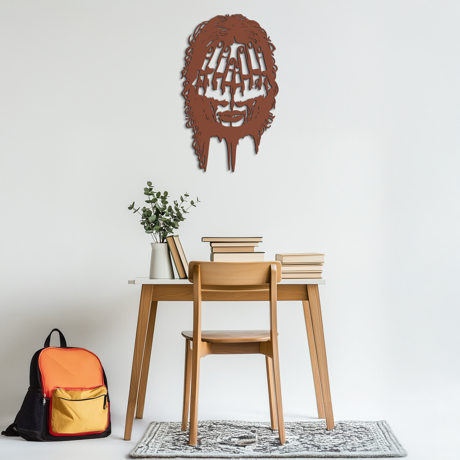 Schizophrenia Metal Wall Art - Dual Expression Steel Silhouette Decor- KAF473
