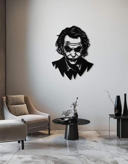 Load image into Gallery viewer, Joker Metal Wall Art - Iconic Villain Steel Silhouette for Bold Interiors- KAF474