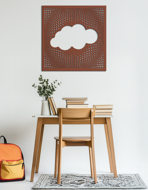 Load image into Gallery viewer, Minimal Cloud Metal Wall Art - Modern Steel Cloud Silhouette Decor- KAF478