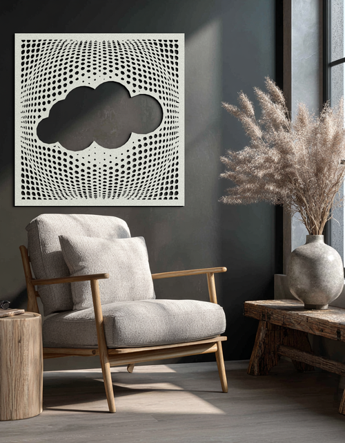 Load image into Gallery viewer, Minimal Cloud Metal Wall Art - Modern Steel Cloud Silhouette Decor- KAF478