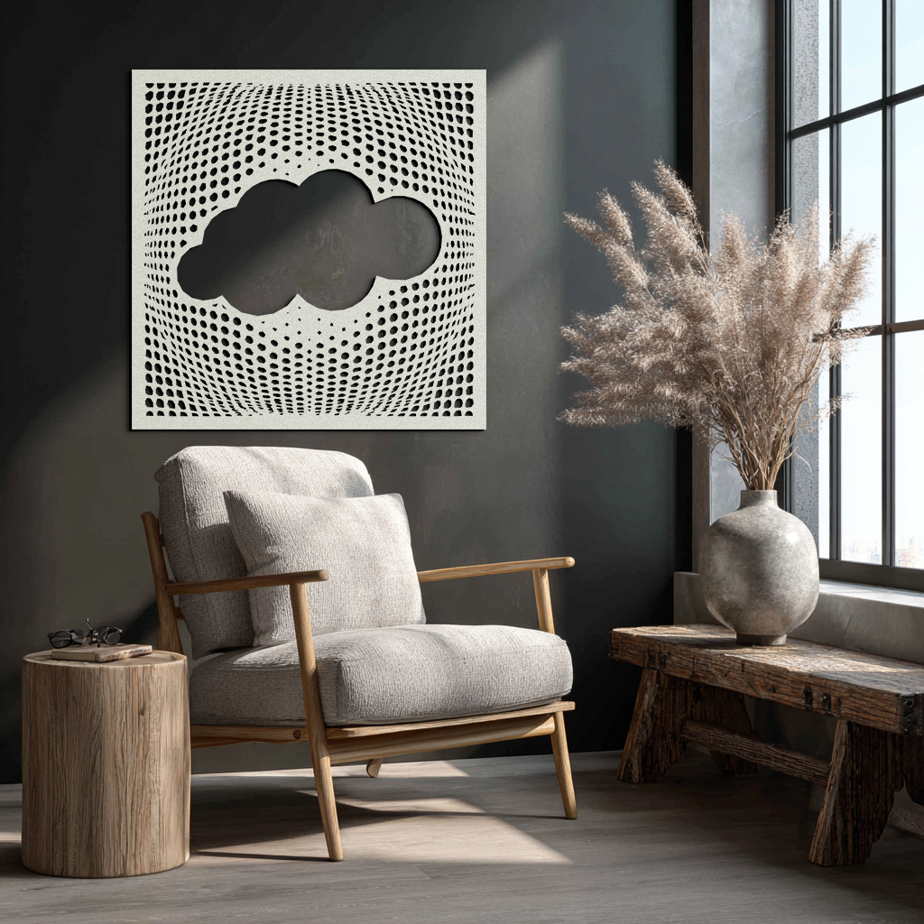 Minimal Cloud Metal Wall Art - Modern Steel Cloud Silhouette Decor- KAF478
