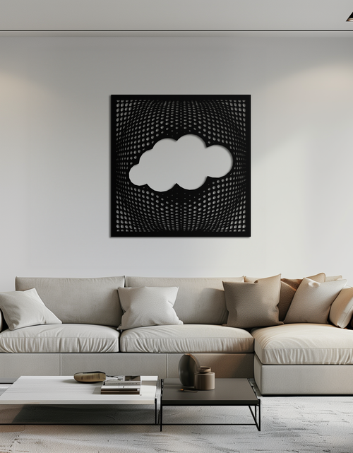 Load image into Gallery viewer, Minimal Cloud Metal Wall Art - Modern Steel Cloud Silhouette Decor- KAF478