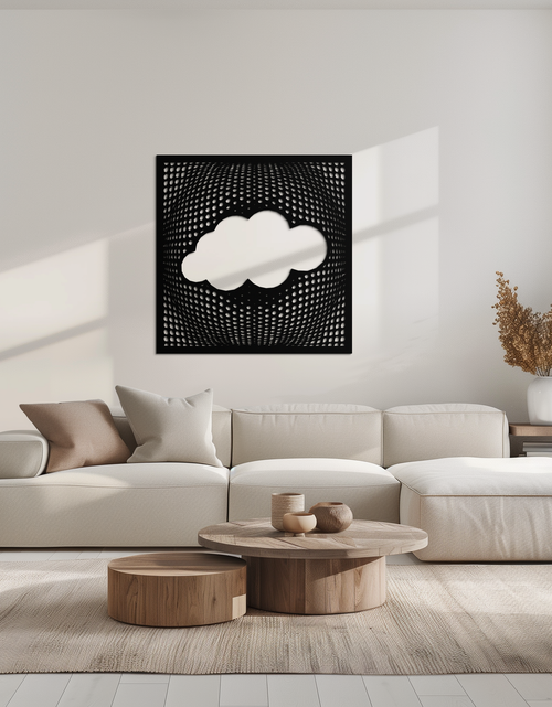 Load image into Gallery viewer, Minimal Cloud Metal Wall Art - Modern Steel Cloud Silhouette Decor- KAF478