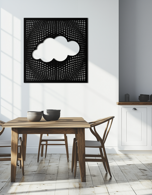 Load image into Gallery viewer, Minimal Cloud Metal Wall Art - Modern Steel Cloud Silhouette Decor- KAF478