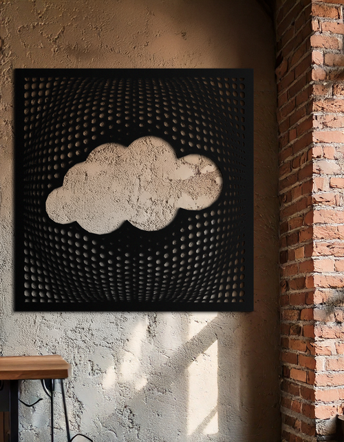 Load image into Gallery viewer, Minimal Cloud Metal Wall Art - Modern Steel Cloud Silhouette Decor- KAF478