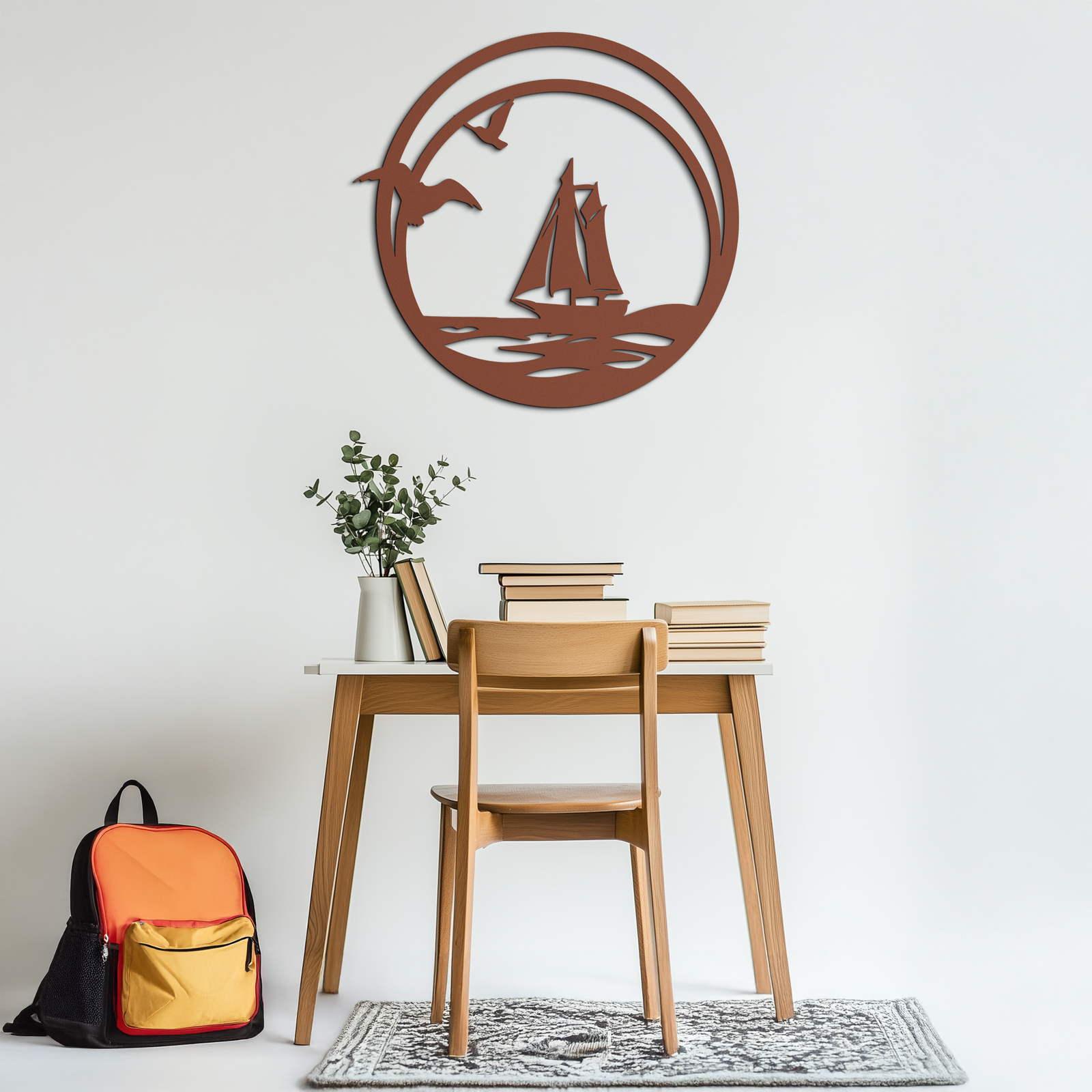 Sunset Silhouette Metal Wall Art - Mountain and Tree Steel Landscape Decor- KAF480