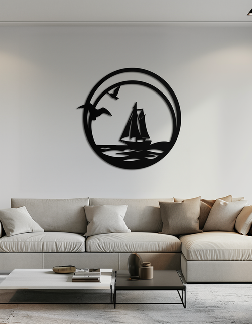 Load image into Gallery viewer, Sunset Silhouette Metal Wall Art - Mountain and Tree Steel Landscape Decor- KAF480