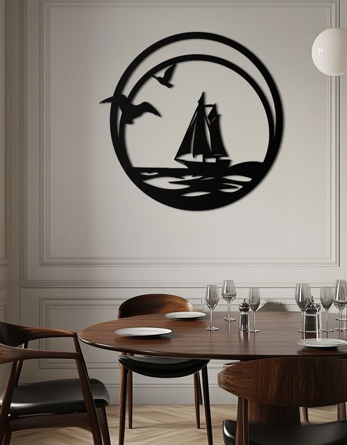 Load image into Gallery viewer, Sunset Silhouette Metal Wall Art - Mountain and Tree Steel Landscape Decor- KAF480