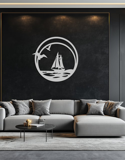 Load image into Gallery viewer, Sunset Silhouette Metal Wall Art - Mountain and Tree Steel Landscape Decor- KAF480
