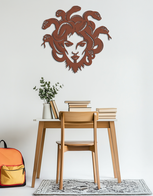 Load image into Gallery viewer, Medusa Metal Wall Art - Mythological Snake Hair Woman Steel Wall Decor- KAF481