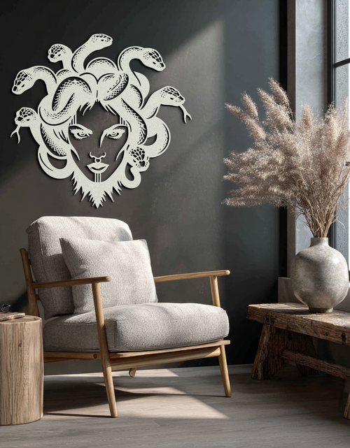 Load image into Gallery viewer, Medusa Metal Wall Art - Mythological Snake Hair Woman Steel Wall Decor- KAF481
