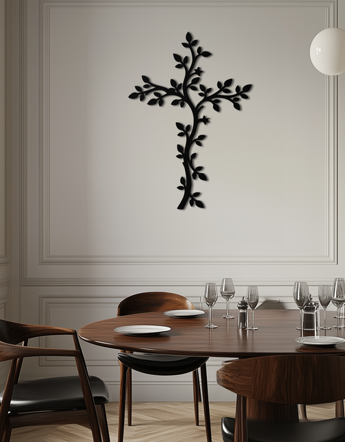 Load image into Gallery viewer, Cross Metal Wall Art - Sacred Christian Steel Wall Decor- KAF483