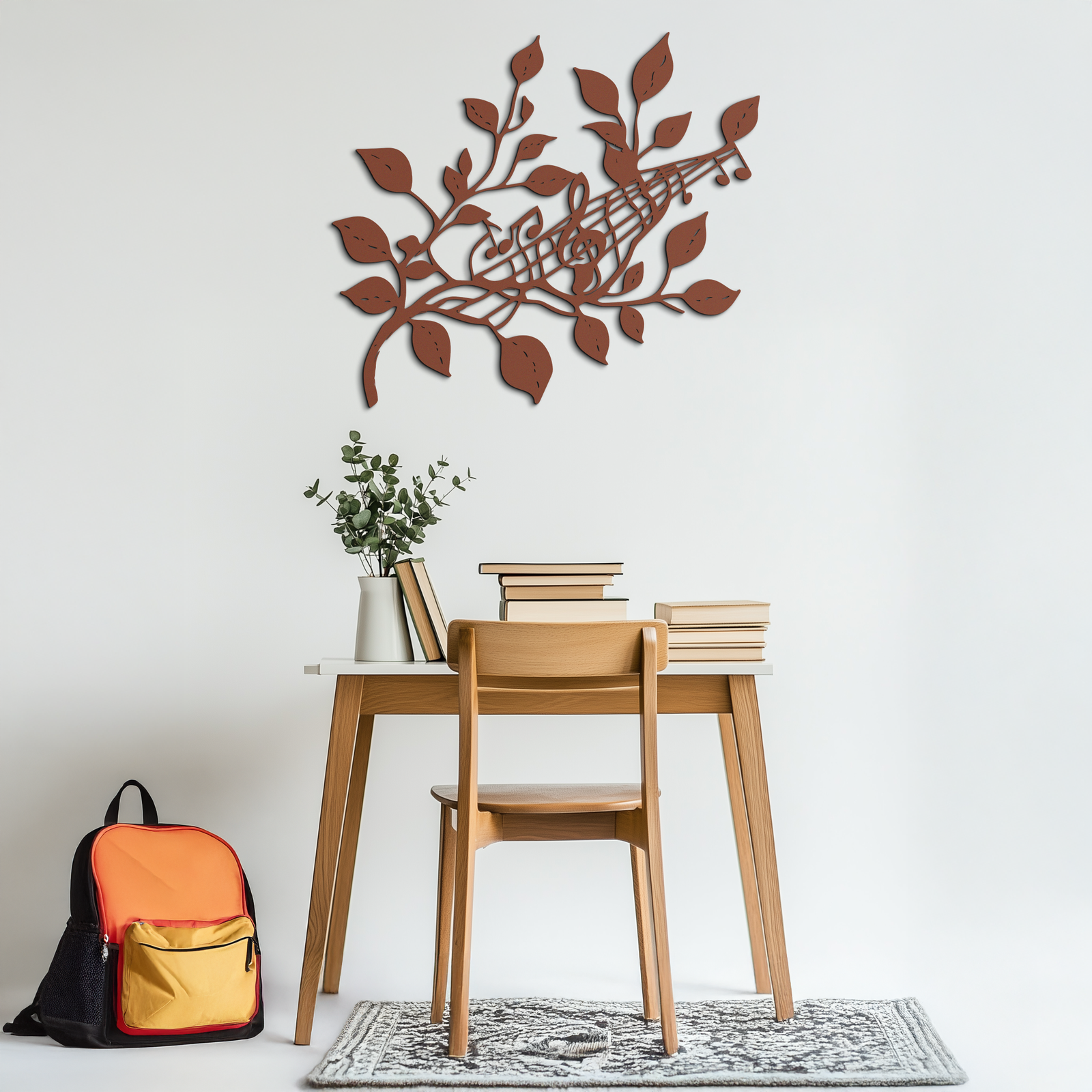Musical Tree Branch Metal Wall Art - Note Inspired Steel Decor- KAF484