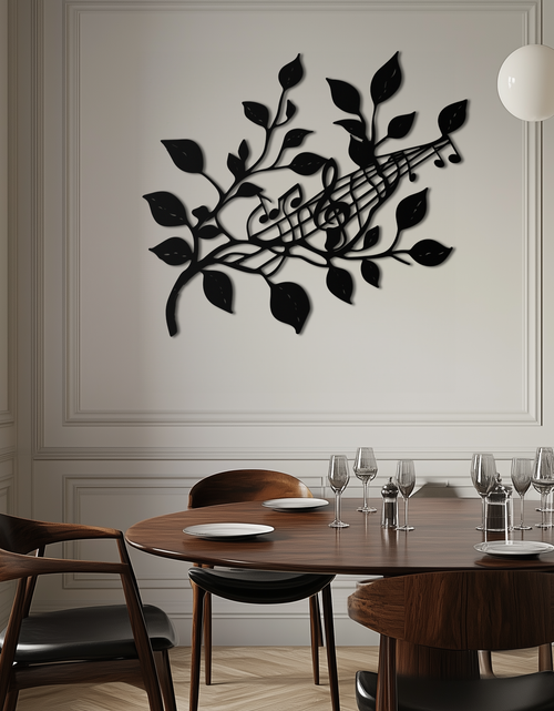 Load image into Gallery viewer, Musical Tree Branch Metal Wall Art - Note Inspired Steel Decor- KAF484
