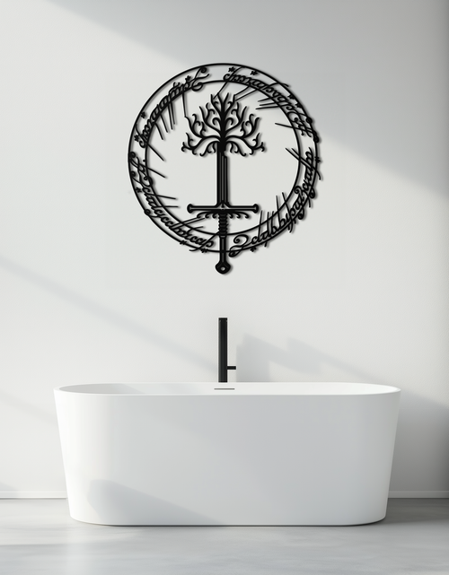 Load image into Gallery viewer, Lord of the Rings Metal Wall Art - Silhouette Fantasy Steel Decor for Home & Office- KAF485
