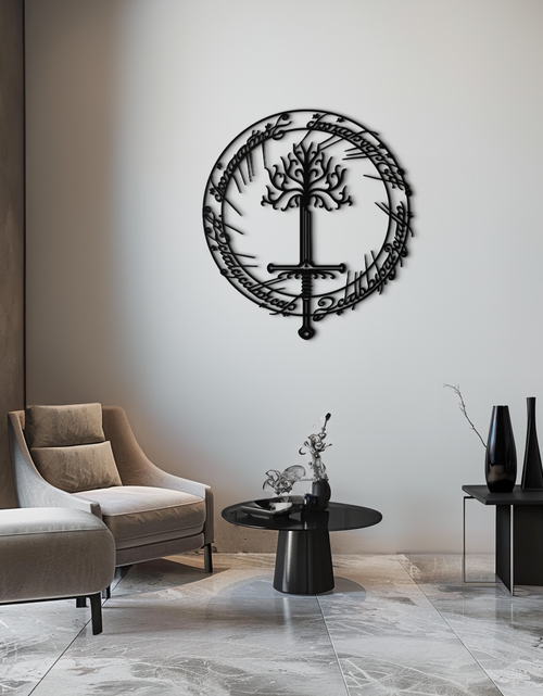 Load image into Gallery viewer, Lord of the Rings Metal Wall Art - Silhouette Fantasy Steel Decor for Home & Office- KAF485