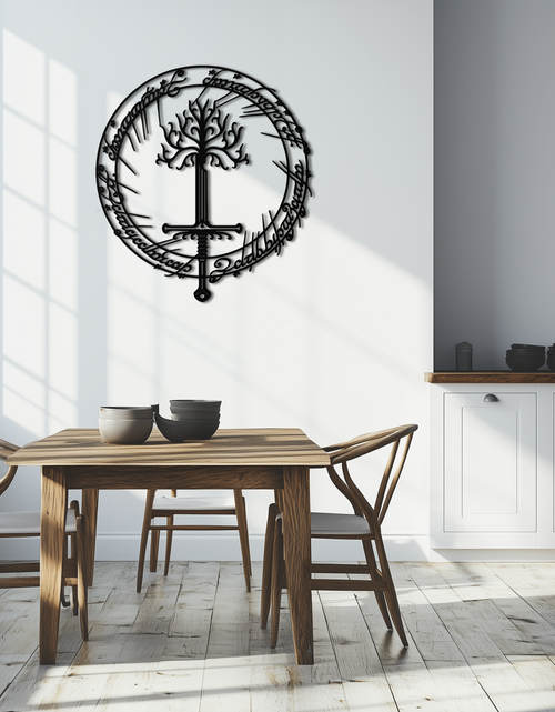 Load image into Gallery viewer, Lord of the Rings Metal Wall Art - Silhouette Fantasy Steel Decor for Home & Office- KAF485