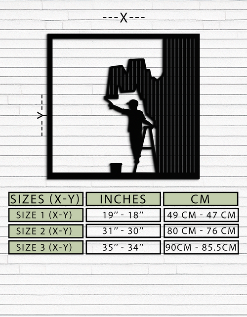 Load image into Gallery viewer, Painter Silhouette Metal Wall Art – Black Steel Artistic Home Decor- KAF489