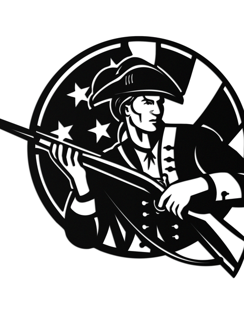 Load image into Gallery viewer, Patriotic Soldier Silhouette Metal Wall Art – Black Steel Military Home Decor- KAF508