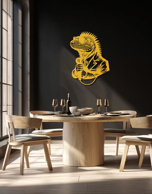 Load image into Gallery viewer, Cool Lizard Metal Wall Art – Unique Reptile Selfie Decor for Home and Office- KAF512