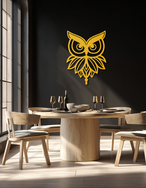 Load image into Gallery viewer, Owl Silhouette Metal Wall Art – Black Steel Bird Wall Decor for Modern Homes- KAF517