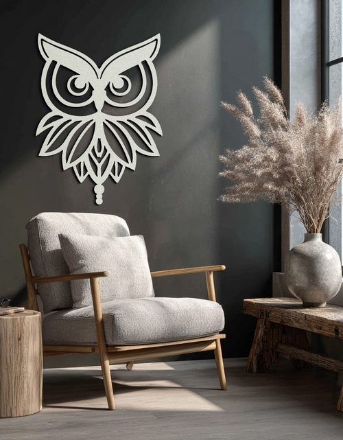 Load image into Gallery viewer, Owl Silhouette Metal Wall Art – Black Steel Bird Wall Decor for Modern Homes- KAF517