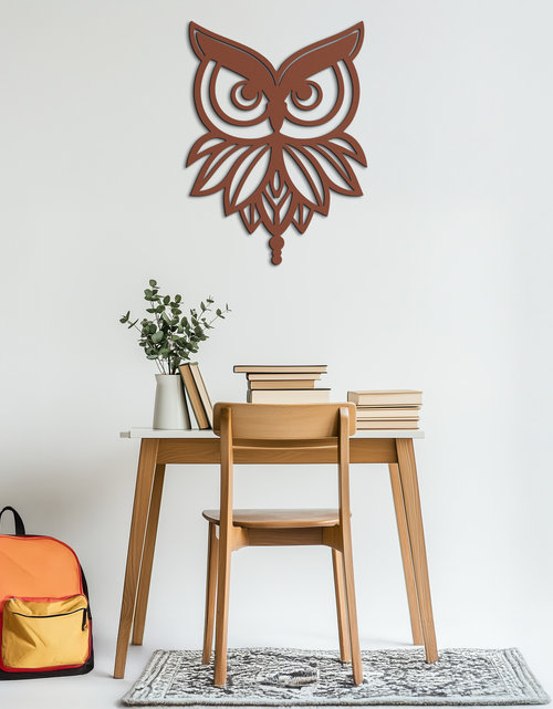 Load image into Gallery viewer, Owl Silhouette Metal Wall Art – Black Steel Bird Wall Decor for Modern Homes- KAF517