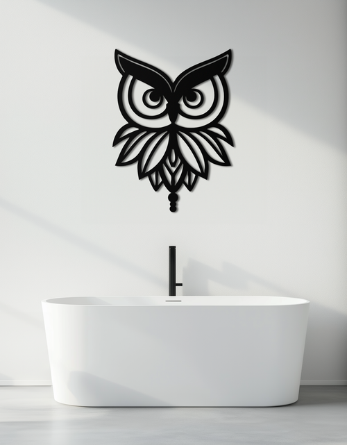 Load image into Gallery viewer, Owl Silhouette Metal Wall Art – Black Steel Bird Wall Decor for Modern Homes- KAF517