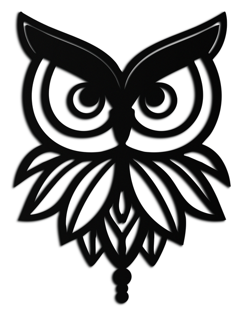Load image into Gallery viewer, Owl Silhouette Metal Wall Art – Black Steel Bird Wall Decor for Modern Homes- KAF517