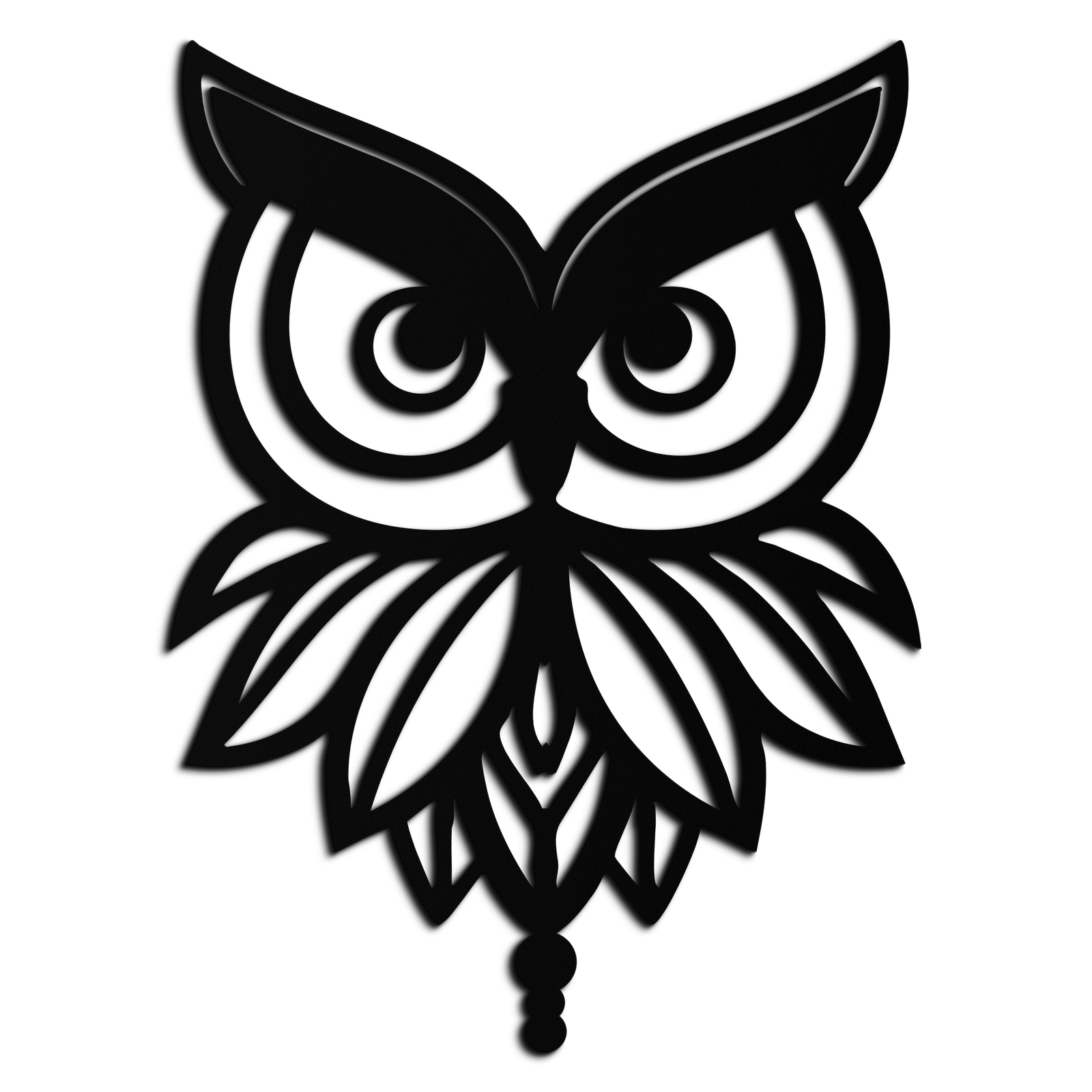 Owl Silhouette Metal Wall Art – Black Steel Bird Wall Decor for Modern Homes- KAF517