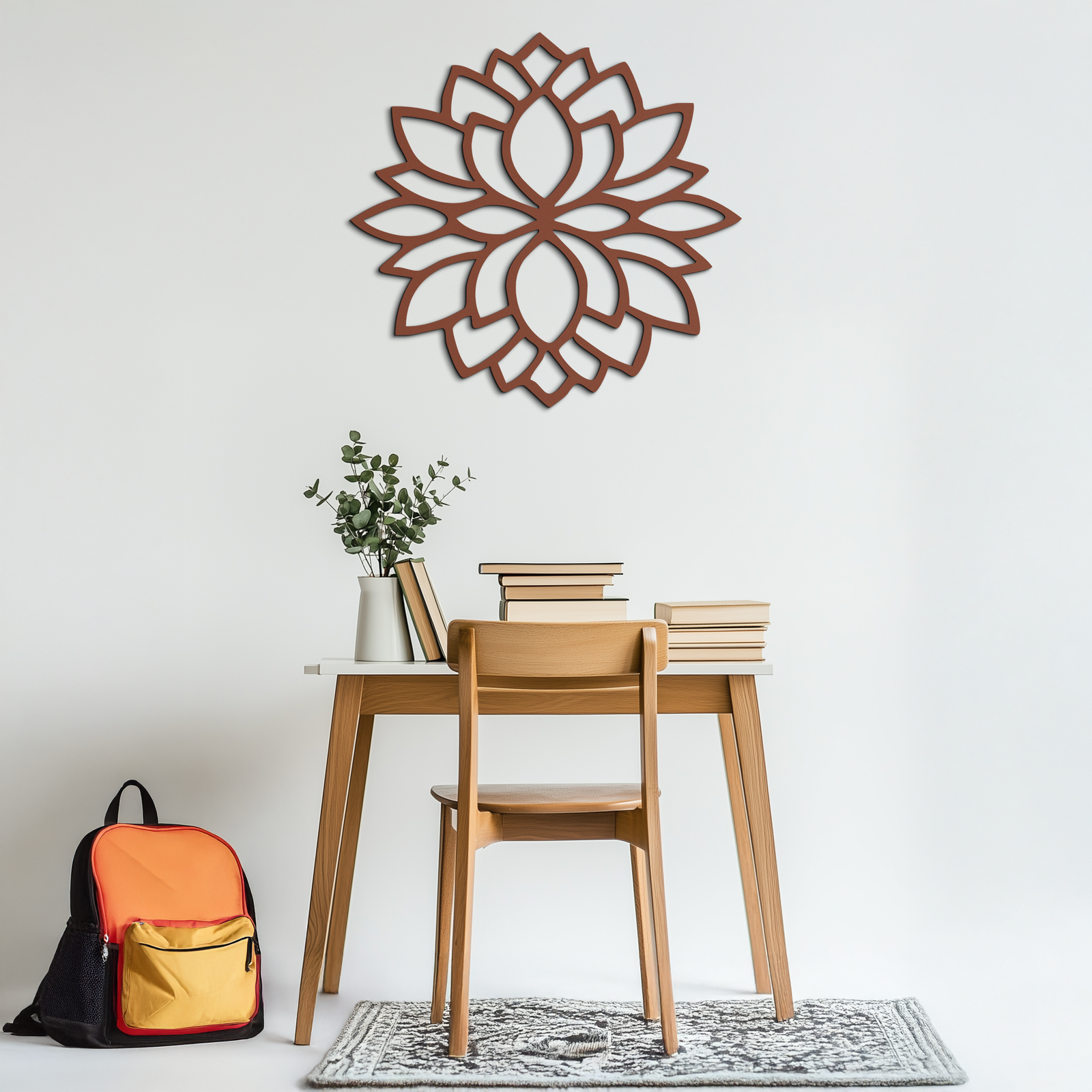 Lotus Flower Silhouette Metal Wall Art – Elegant Black Zen Decor for Home or Office- KAF525