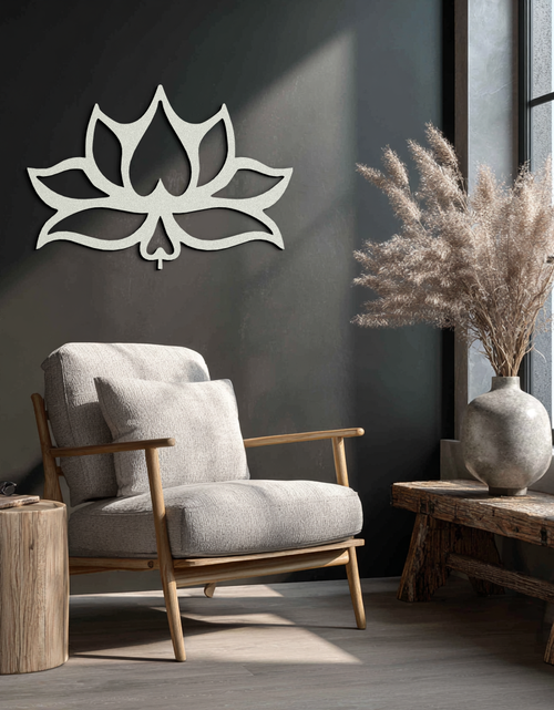 Load image into Gallery viewer, Lotus Flower Metal Wall Art – Modern Black Floral Wall Decor- KAF527