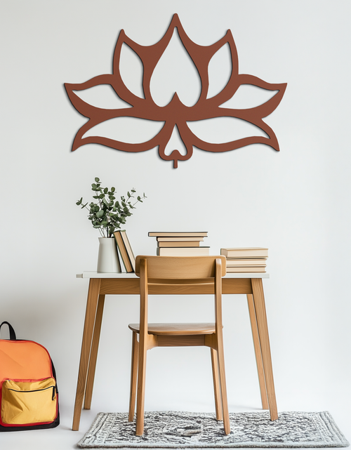 Load image into Gallery viewer, Lotus Flower Metal Wall Art – Modern Black Floral Wall Decor- KAF527