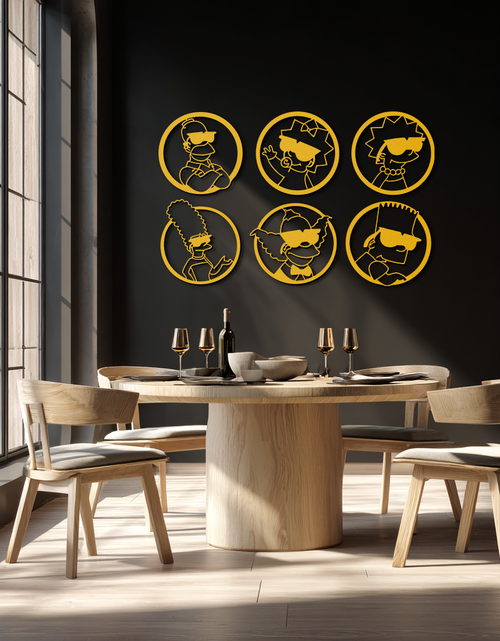 Load image into Gallery viewer, Cartoon Family Silhouette Metal Wall Art – Fun Black Modern Home Decor- KAF528